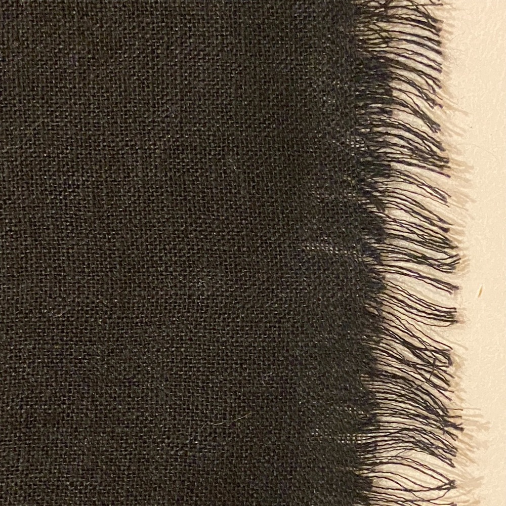 Destin Linen Scarf Wrap Black Gray Made in Italy $340 Retail Luxury Brand - Picture 16 of 16
